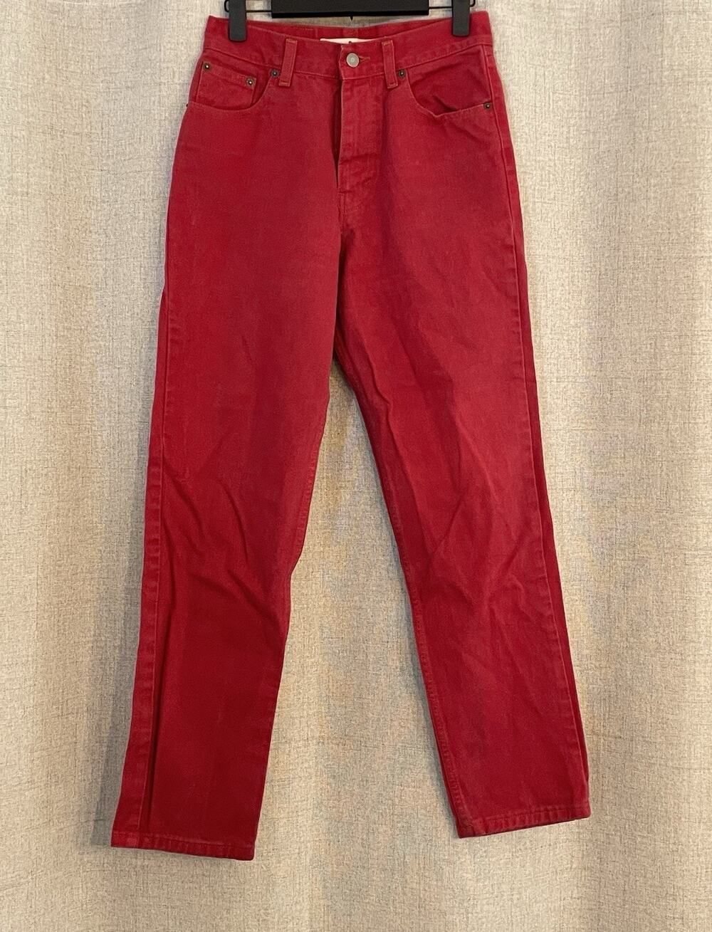Vintage 80s 90s Sisley Red Denim Jeans Made in Italy